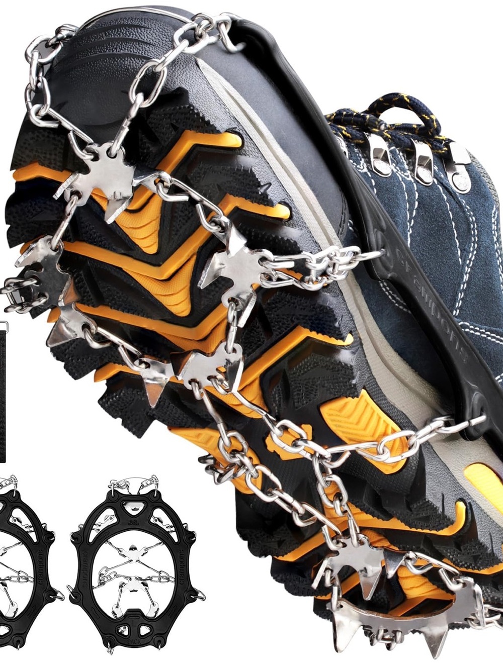 Cimkiz Crampons Ice Cleats Unisex Size M Black Men’s 5-8 Women’s 6.5-9.5
